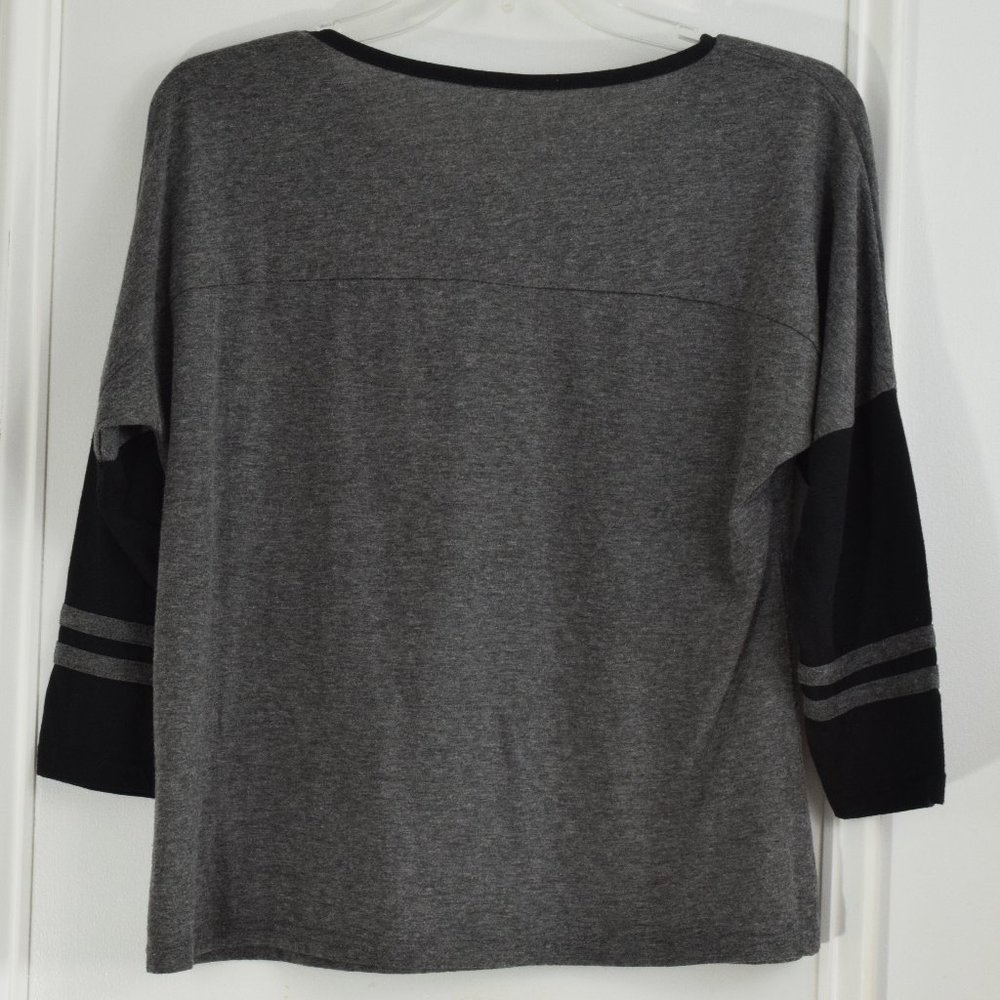 2Kuhl Tea Shirt Women Small Ringer Raglan Grey Tee Novelty Whimsical Casual - Picture 3 of 13
